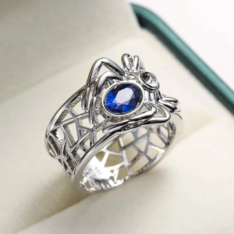 Navy Crystal & Cubic Zirconia Spider Band made by Zulily