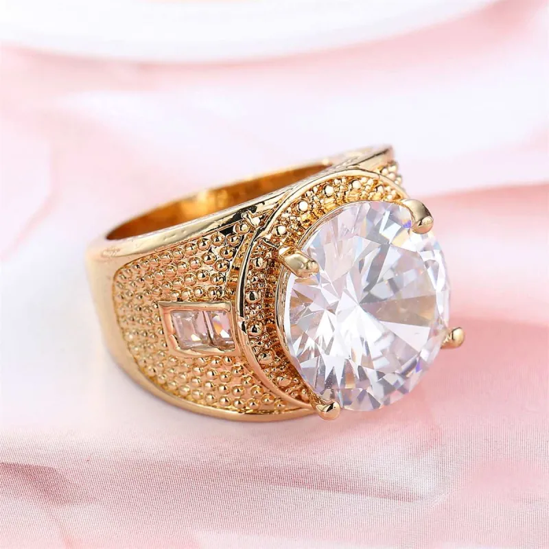 Crystal & Goldtone Wide Ring made by Zulily