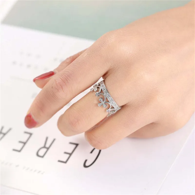 Cubic Zirconia & Silvertone Crown Band made by Zulily