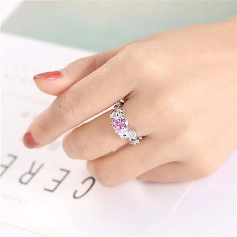 Pink Crystal & Silvertone Round-Cut Ring made by Zulily