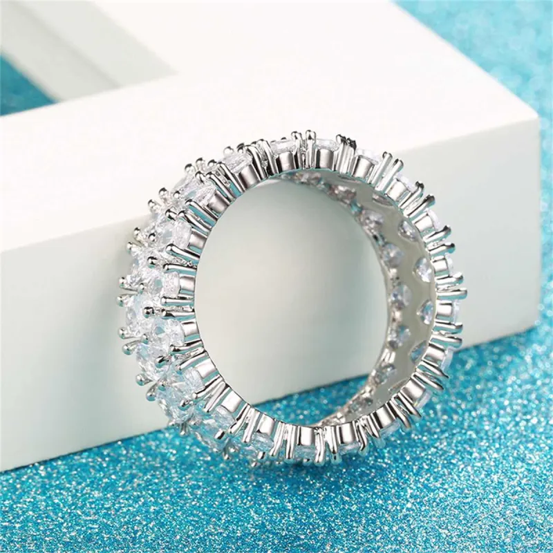 Pear Cut-Crystal & Silvertone Layered Band Ring made by Zulily