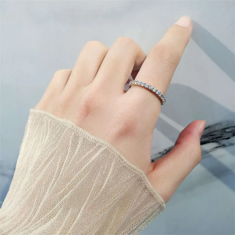 Cubic Zirconia & Silvertone Thin Band Ring made by Zulily