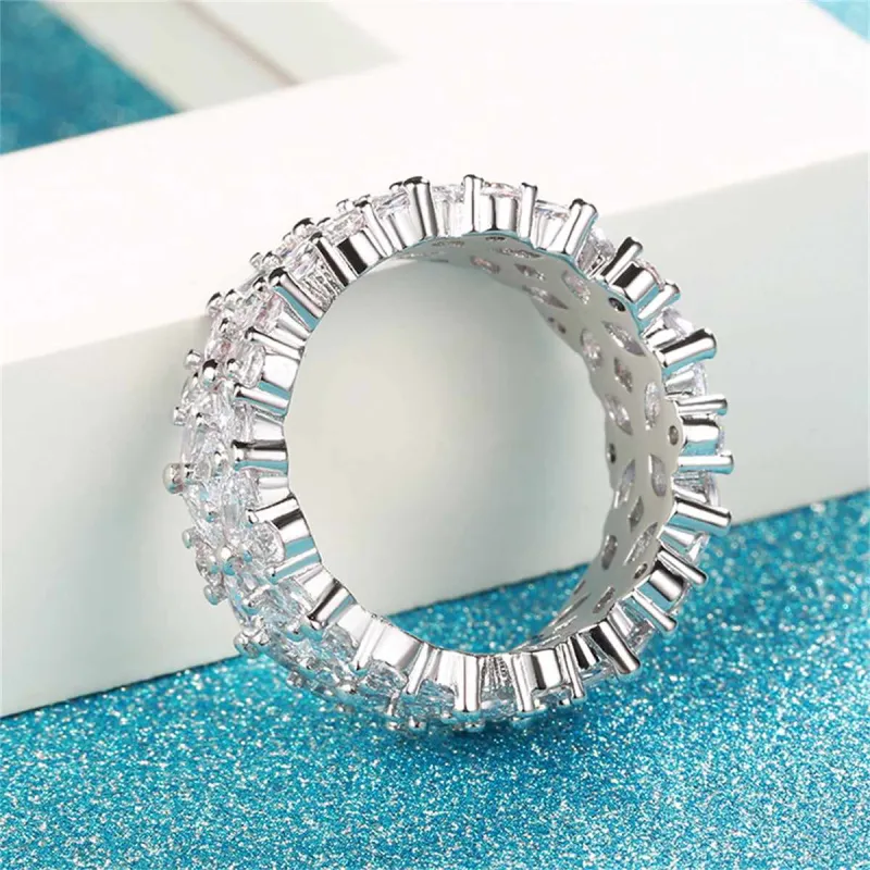 Crystal & Cubic Zirconia Silvertone Flower Band Ring made by Zulily