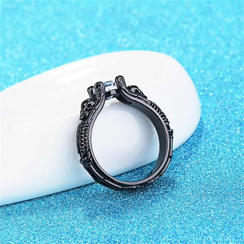 Crystal & Black-Tone Skeleton Ring made by Zulily