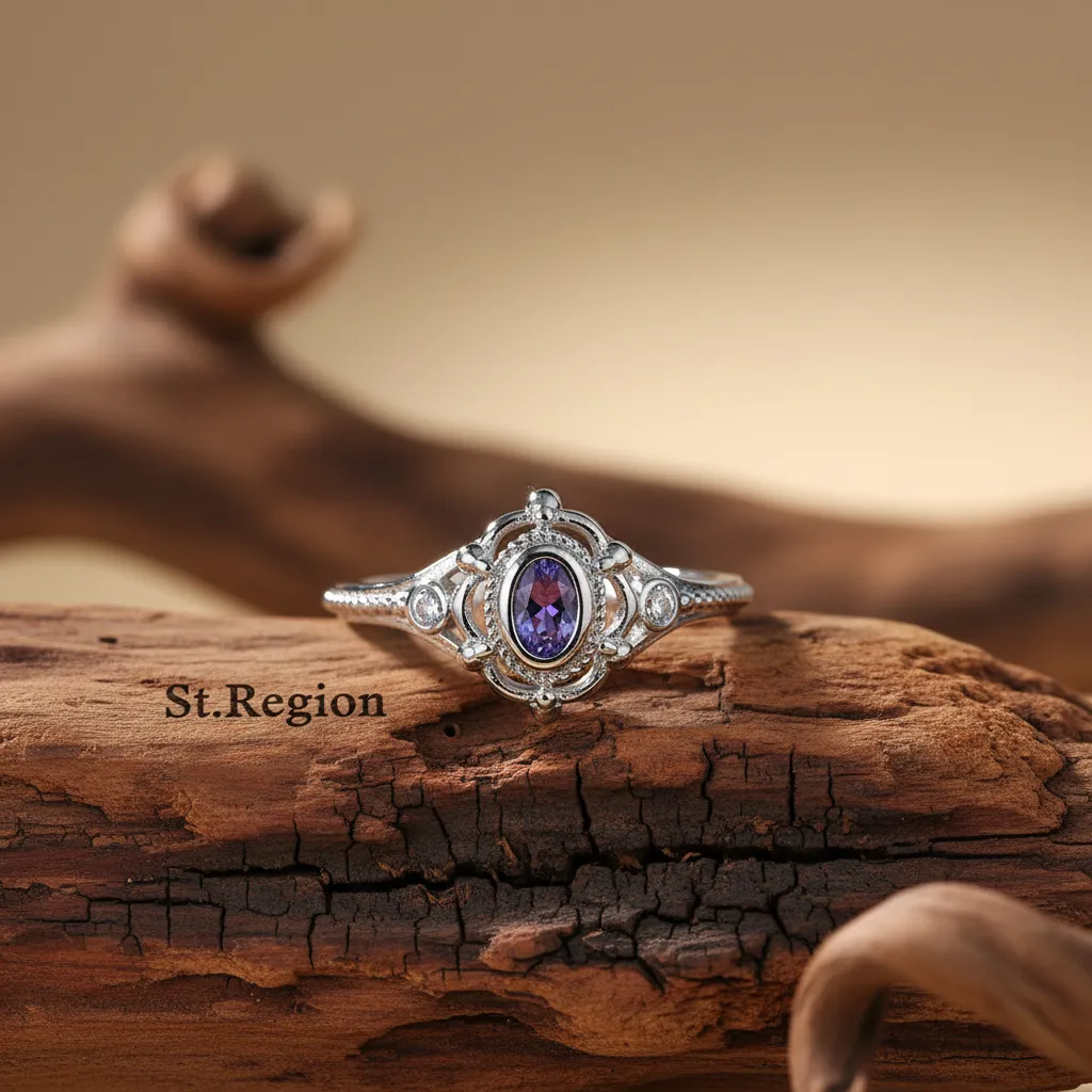 Cubic Zirconia & Purple Crystal Oval Ring sold by Zulily