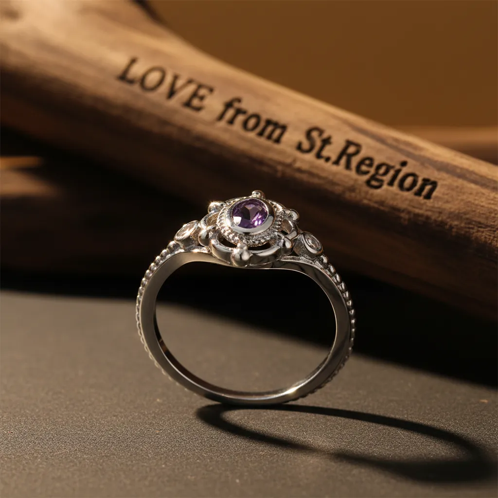 Cubic Zirconia & Purple Crystal Oval Ring sold by Zulily product image thumbnail 4