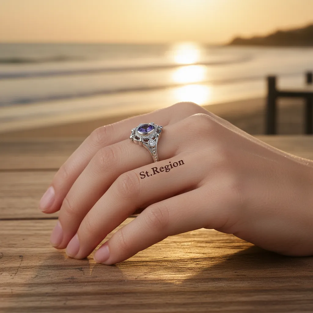 Cubic Zirconia & Purple Crystal Oval Ring sold by Zulily product image thumbnail 5