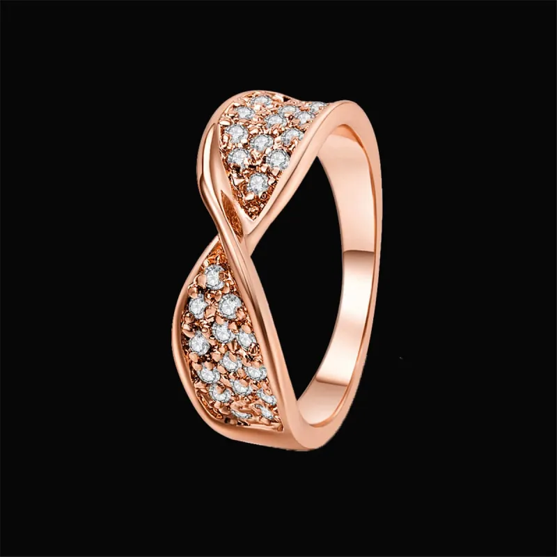 Cubic Zirconia & Rose Goldtone Pavé Twisted Ring made by Zulily