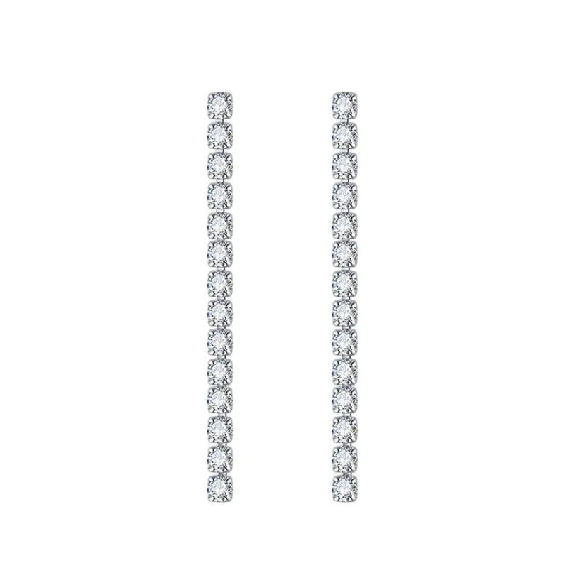 Clear Cubic Zirconia & Silvertone Tassel Drop Earrings made by Zulily