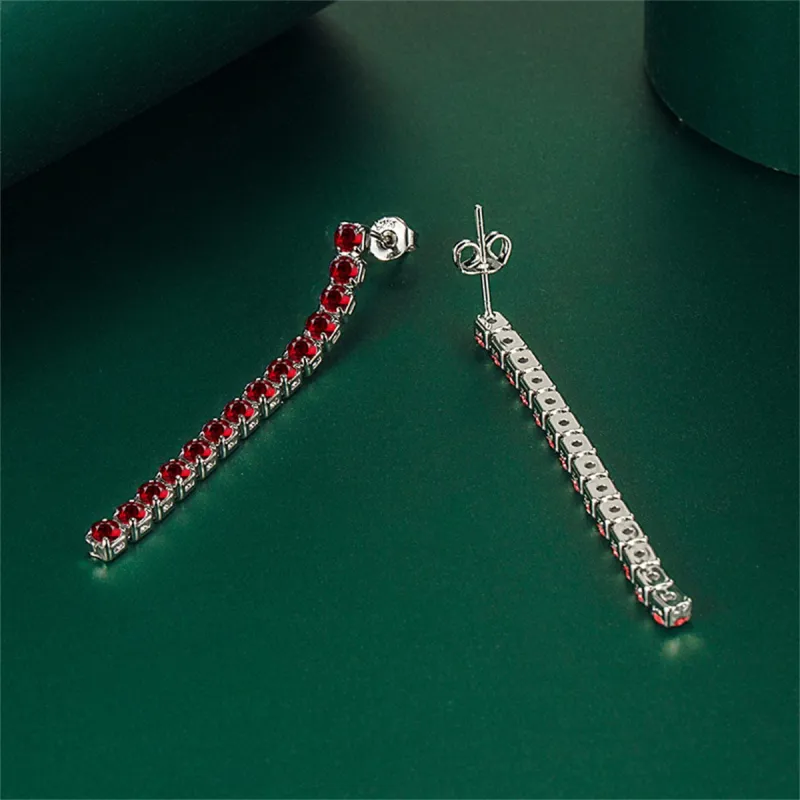 Red Cubic Zirconia & Silvertone Tassel Drop Earrings made by Zulily