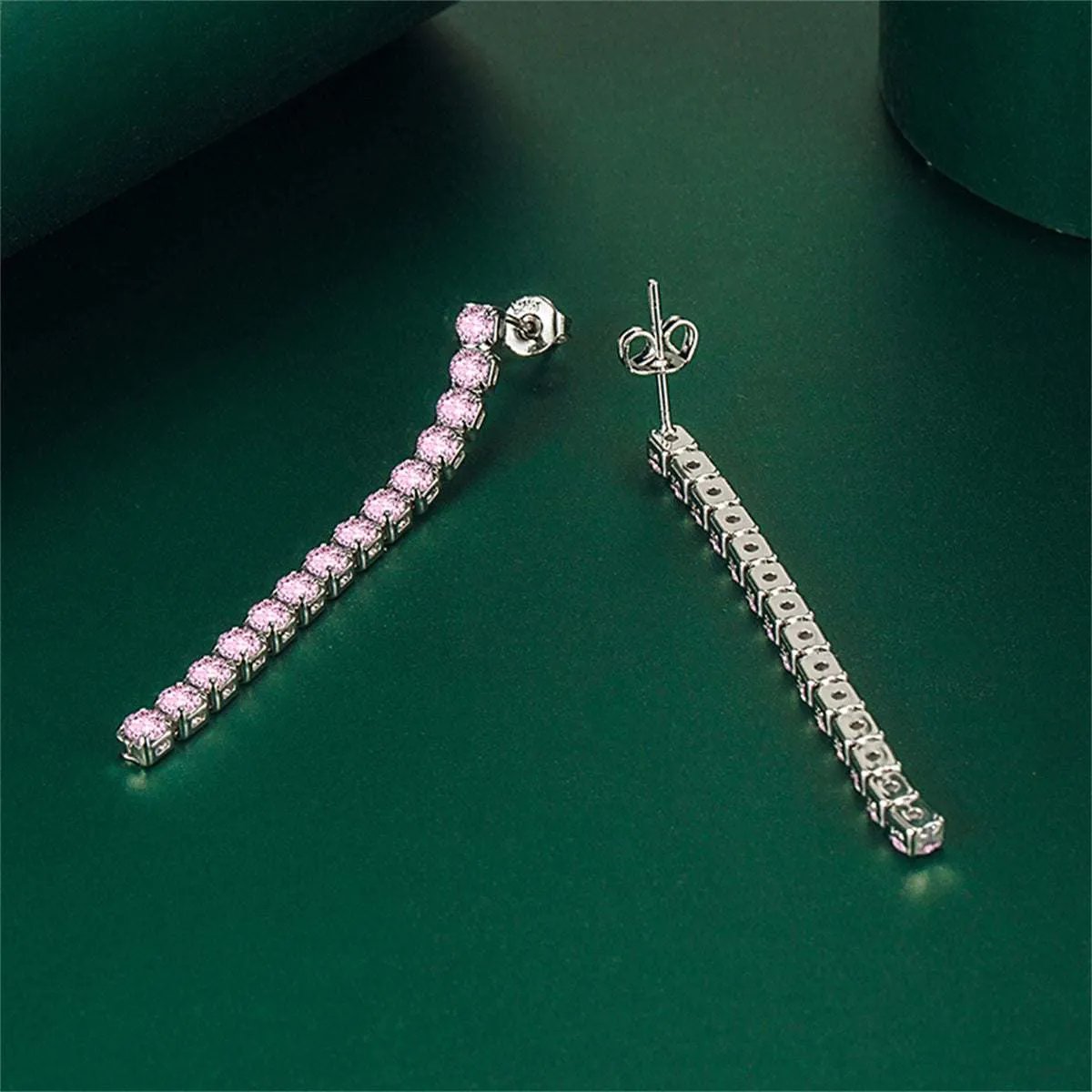 Pink Cubic Zirconia & Silvertone Tassel Drop Earrings sold by Zulily