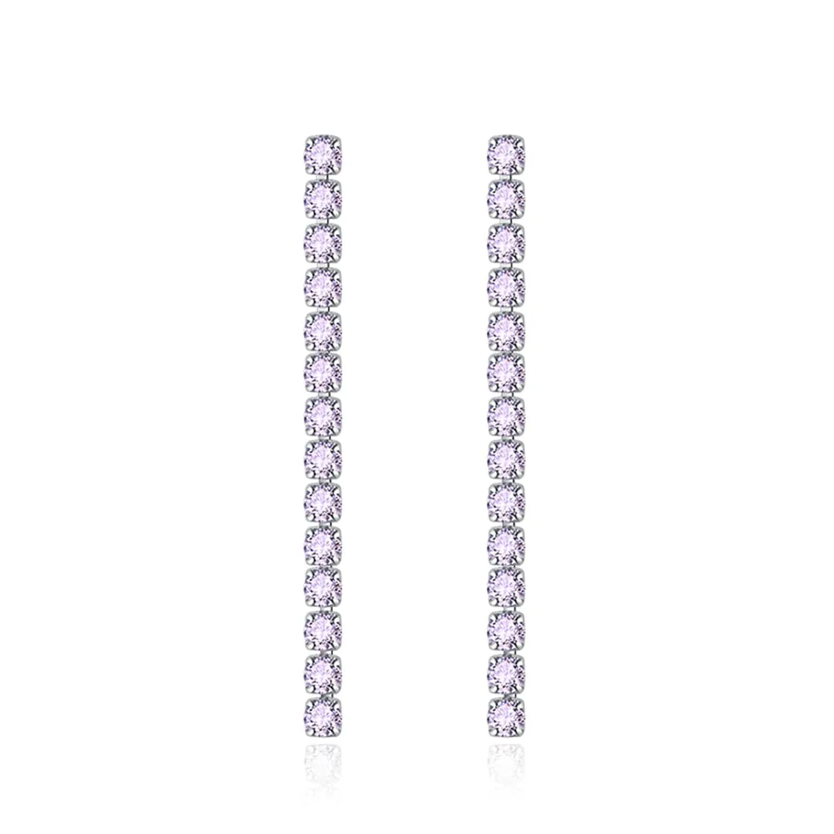Purple Cubic Zirconia & Silvertone Tassel Drop Earrings sold by Zulily product image thumbnail 2