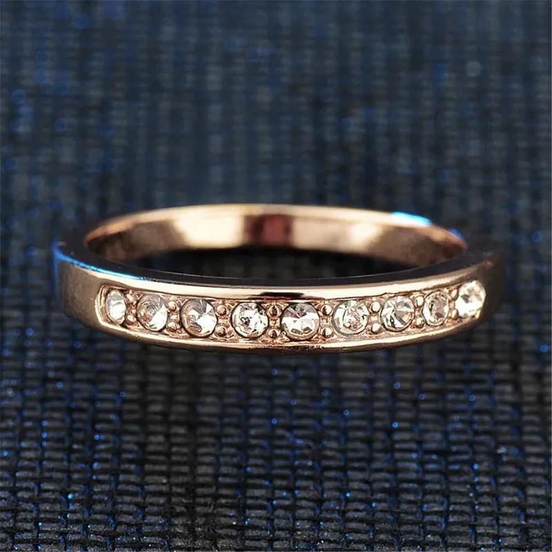 Cubic Zirconia & Rose Goldtone Band Ring made by Zulily