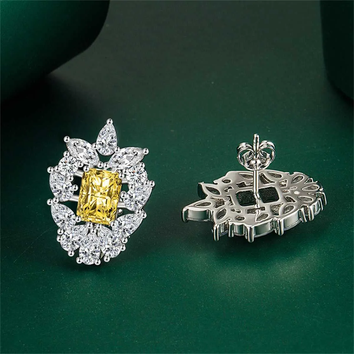 Yellow Crystal & Cubic Zirconia Cluster Stud Earrings sold by Zulily