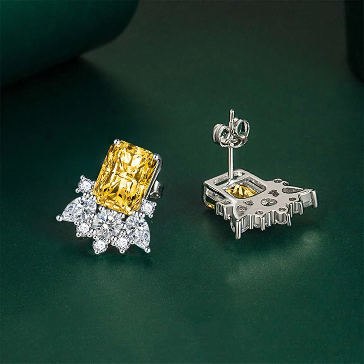 Yellow Crystal & Cubic Zirconia Radiant Stud Earrings sold by Zulily