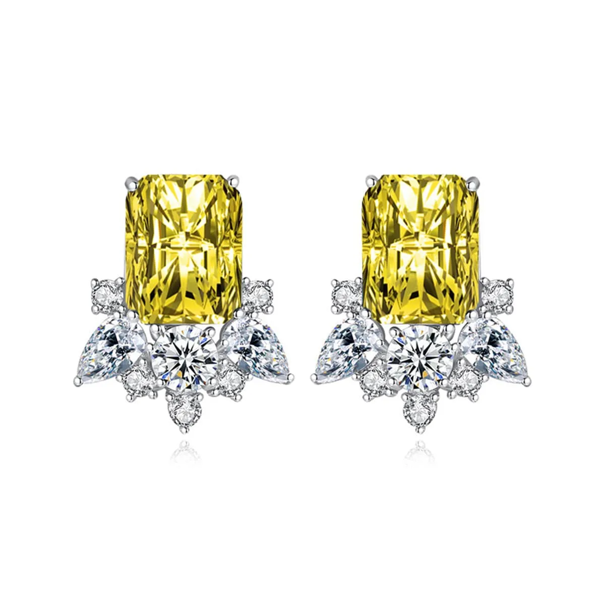 Yellow Crystal & Cubic Zirconia Radiant Stud Earrings sold by Zulily product image thumbnail 2