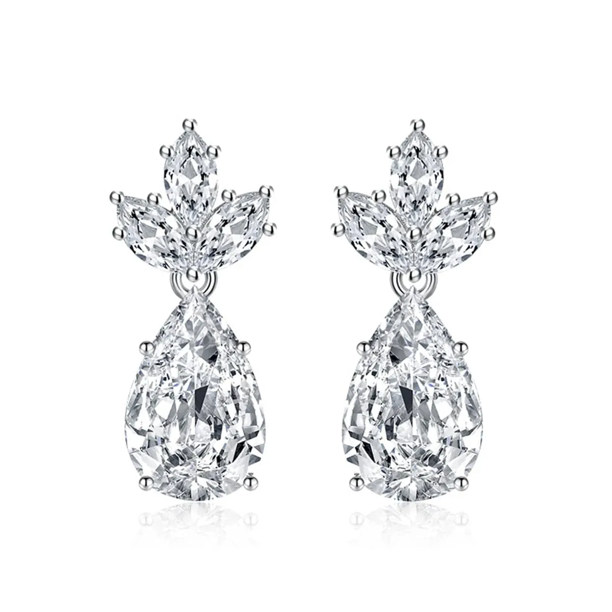 Clear Crystal & Silvertone Pineapple Drop Earrings sold by Zulily product image thumbnail 2