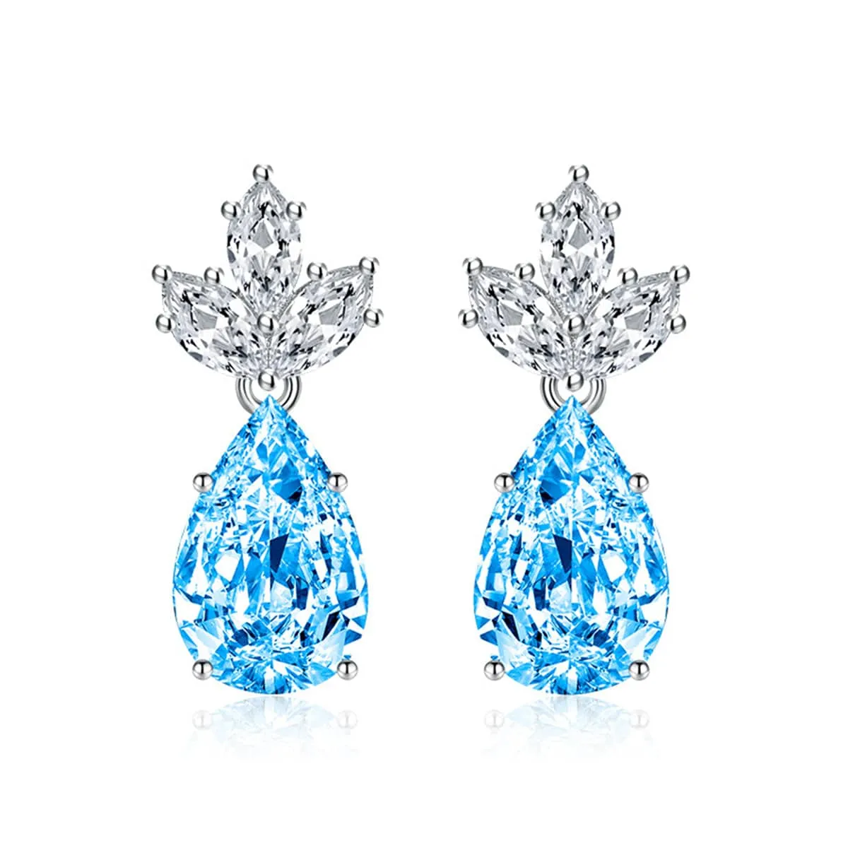 Blue Crystal & Silvertone Pineapple Drop Earrings sold by Zulily