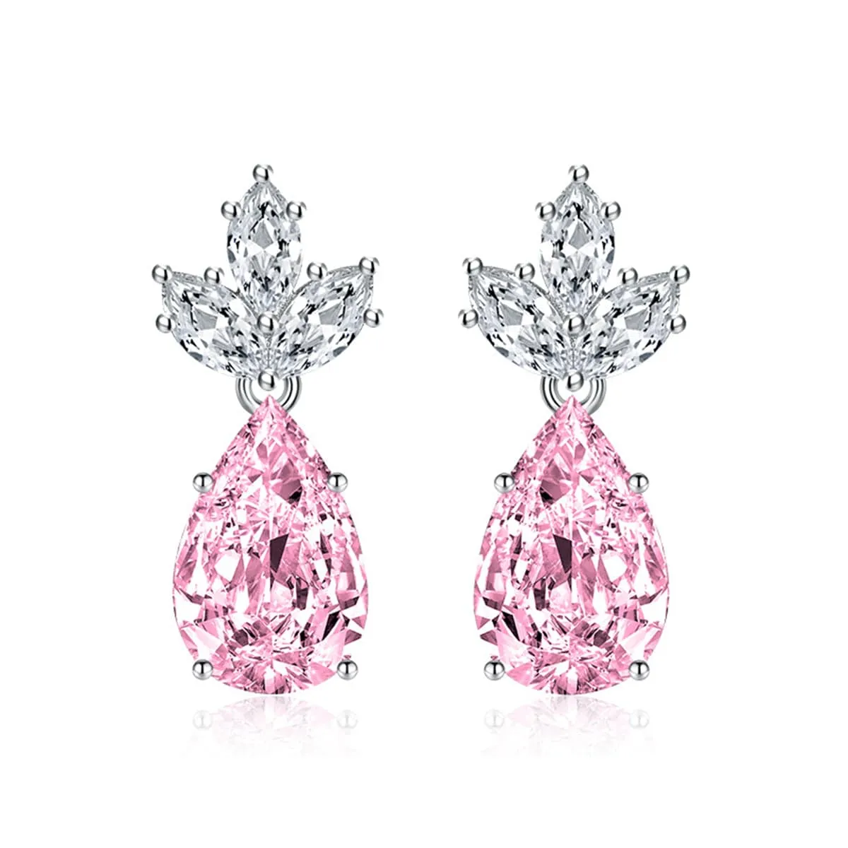 Pink Crystal & Silvertone Pineapple Drop Earrings sold by Zulily product image thumbnail 2