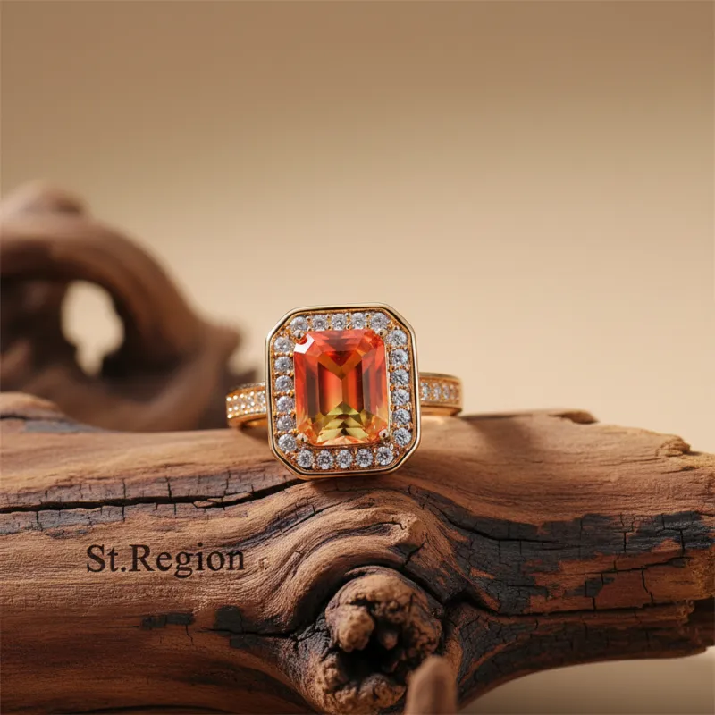 Red Yellow Crystal & Cubic Zirconia Halo Ring made by Zulily