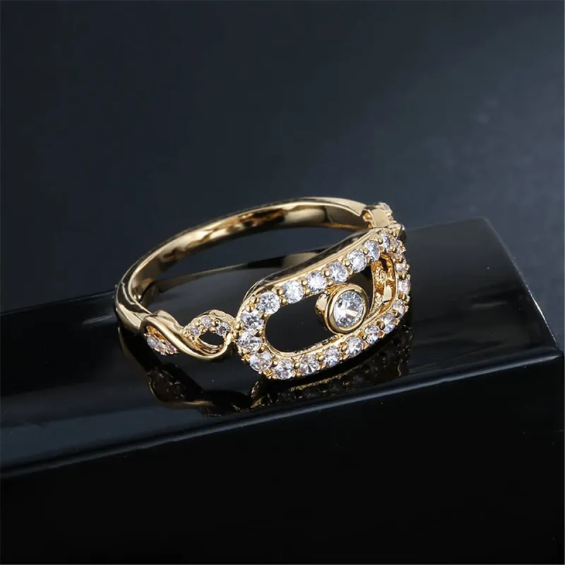Cubic Zirconia & Goldtone Eye Ring made by Zulily