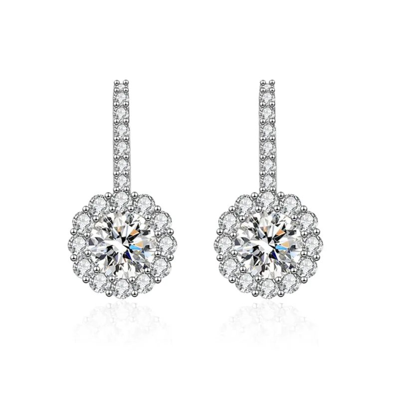 Clear Crystal & Cubic Zirconia Silvertone Round Dangle Earrings made by Zulily