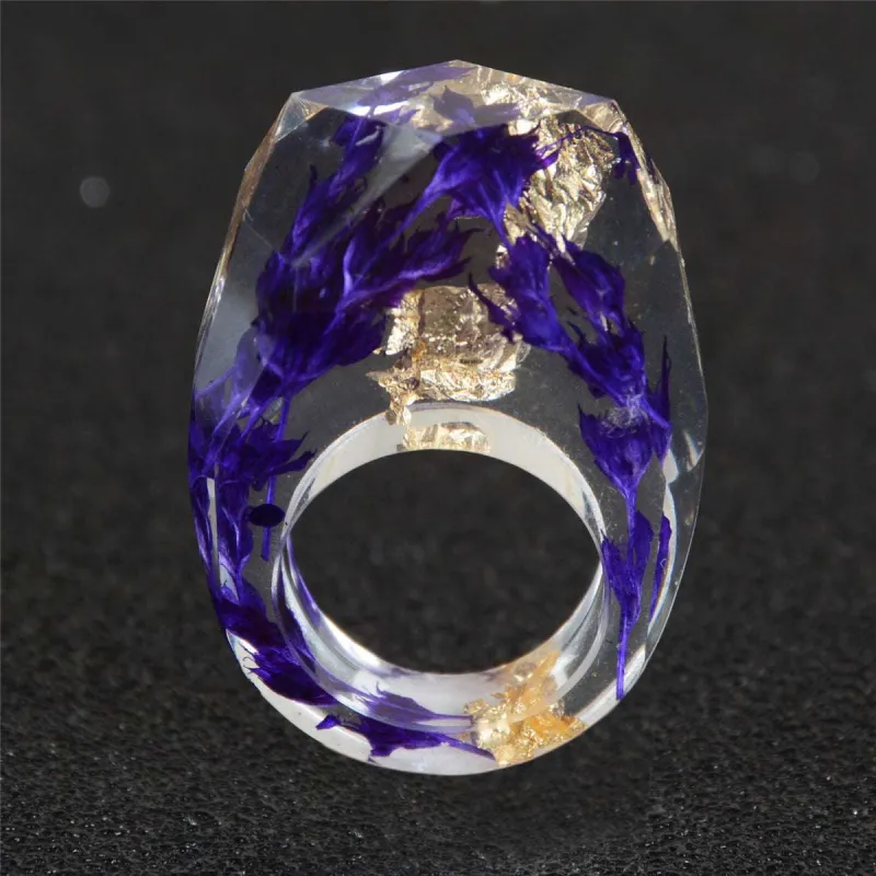 Purple Dried Flower Resin Ring made by Zulily