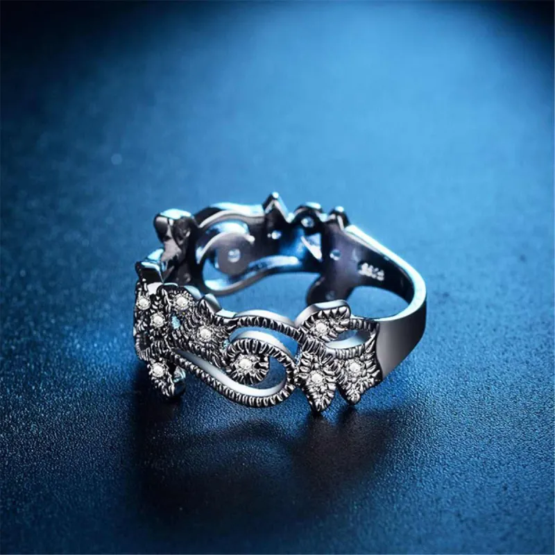 Cubic Zirconia & Silvertone Botany Ring made by Zulily