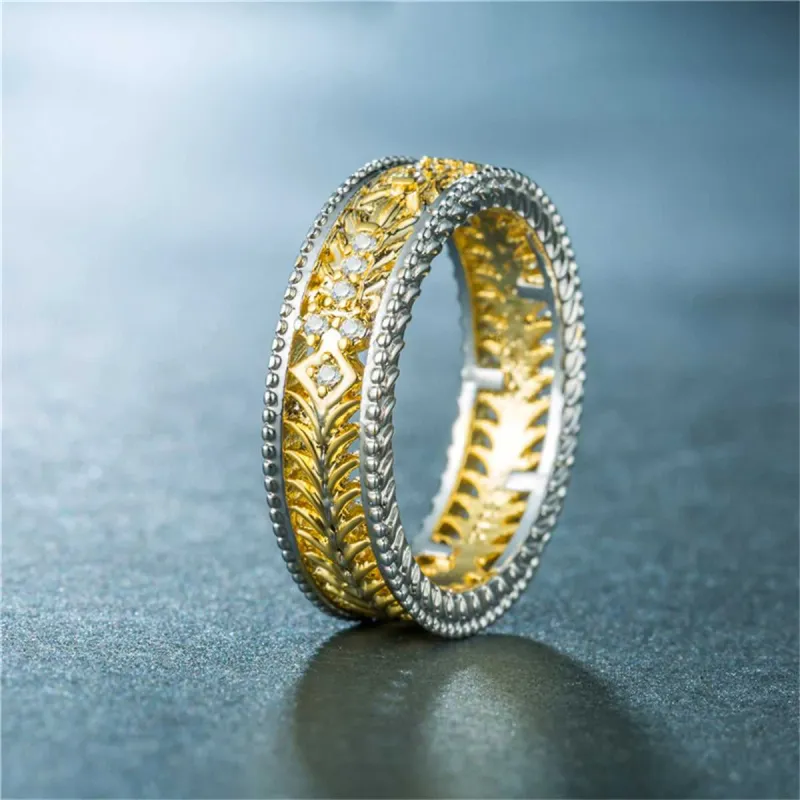 Cubic Zirconia & Two-Tone Filigree Band made by Zulily