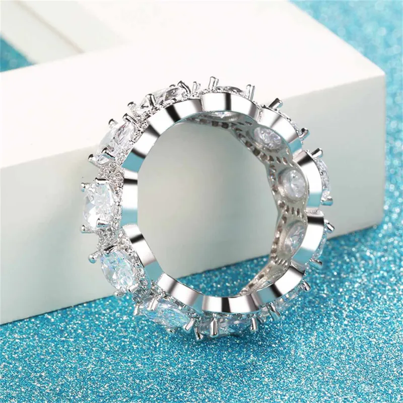 Crystal & Cubic Zirconia Oval-Cut Halo Band Ring made by Zulily