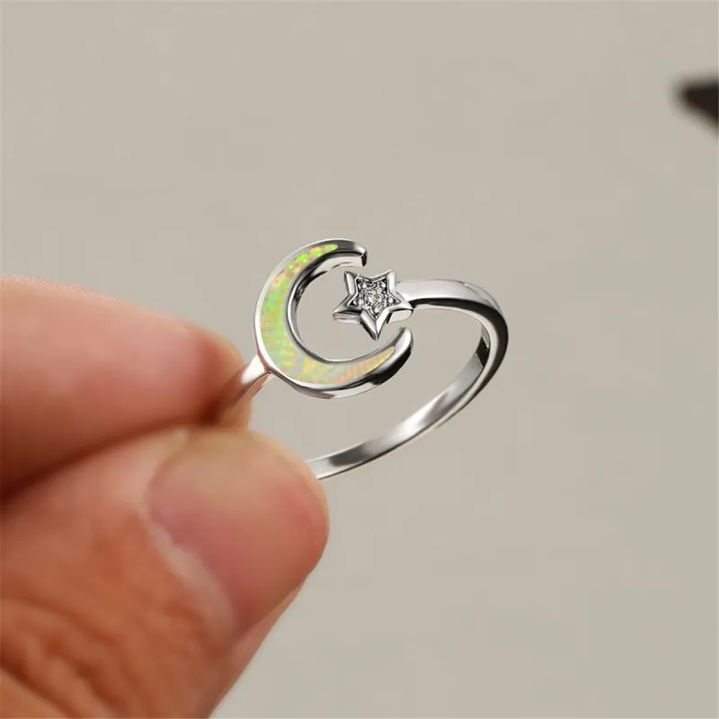 Opal & Cubic Zirconia Celestial Bypass Ring made by Zulily