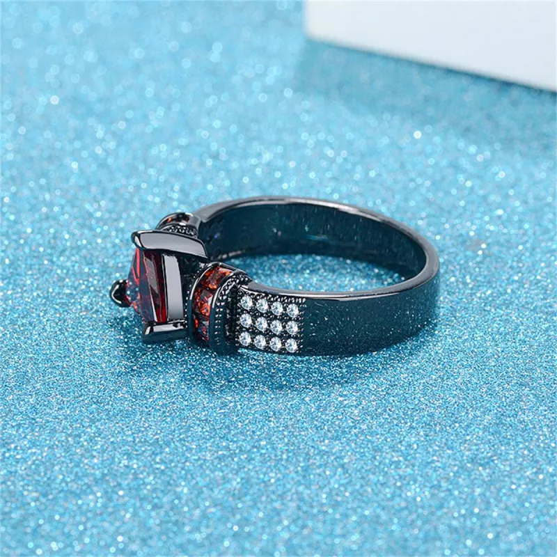 Red Crystal & Cubic Zirconia Triangle Ring made by Zulily