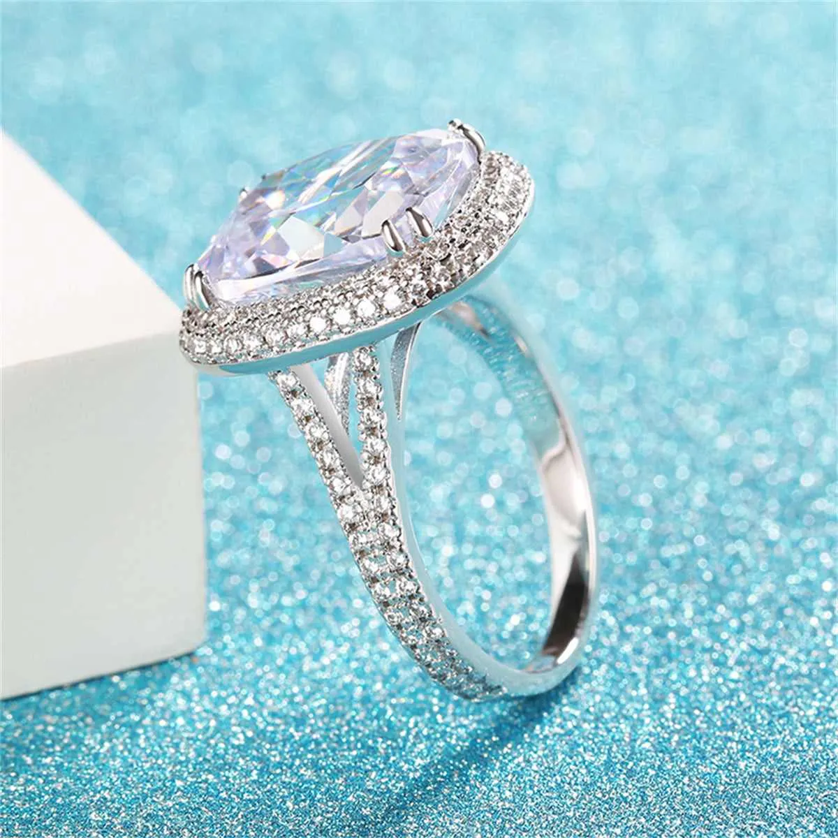 Crystal & Cubic Zirconia Silvertone Cushion Ring sold by Zulily product image thumbnail 5