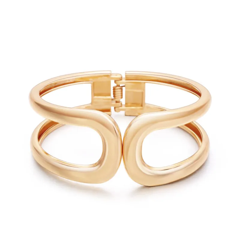 Goldtone Openwork Drop End Hinge Bangle made by Zulily