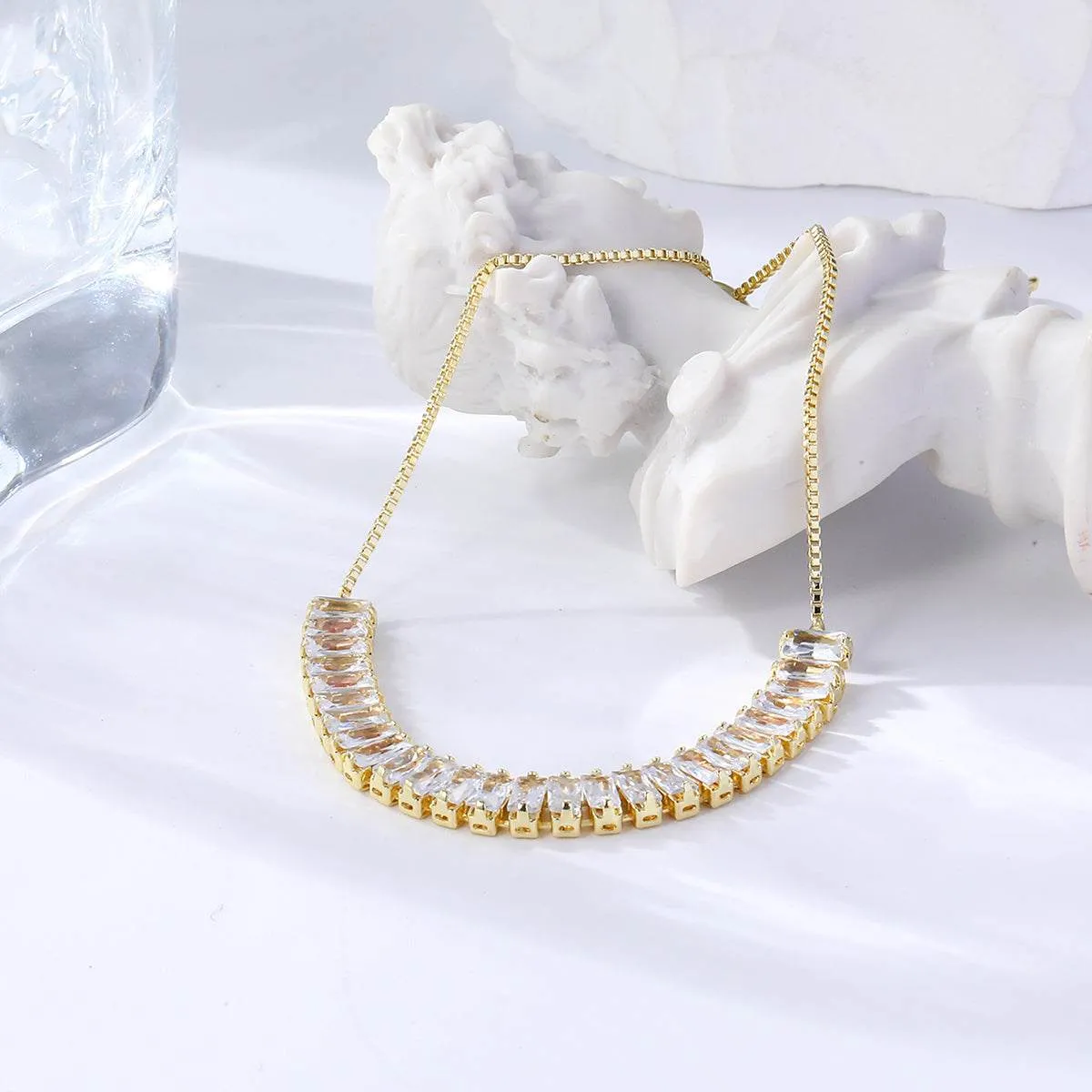 Crystal & Goldtone Rectangle Adjustable Bracelet sold by Zulily product image thumbnail 3