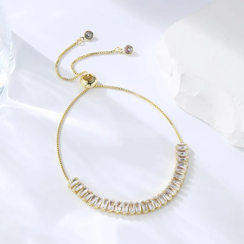 Crystal & Goldtone Rectangle Adjustable Bracelet made by Zulily