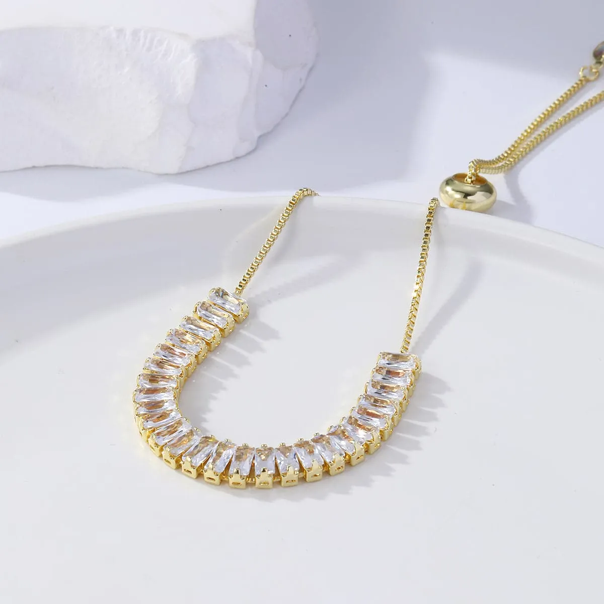 Crystal & Goldtone Rectangle Adjustable Bracelet sold by Zulily product image thumbnail 2