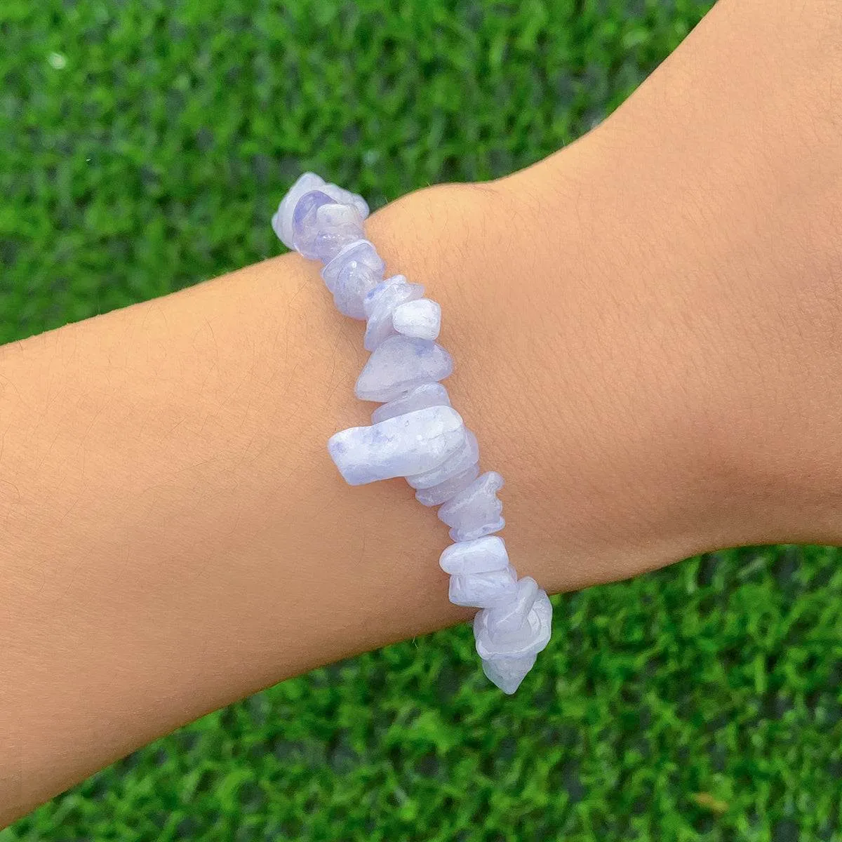 Blue Quartz Beaded Stretch Bracelet sold by Zulily