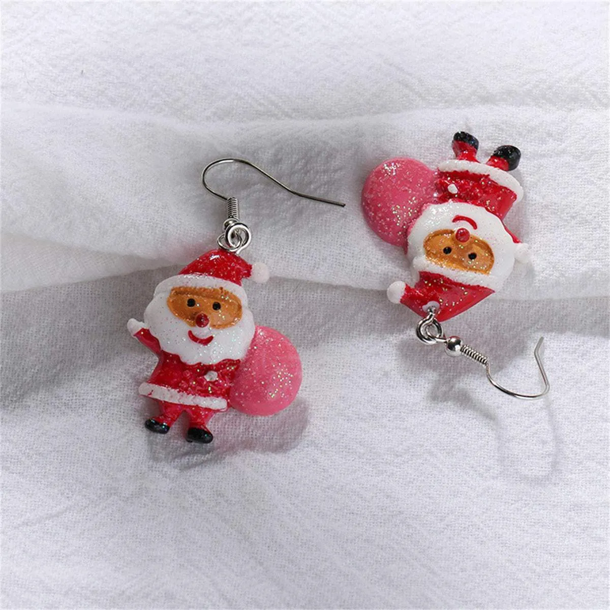 Red Acrylic & Silvertone Santa Drop Earrings sold by Zulily product image thumbnail 3