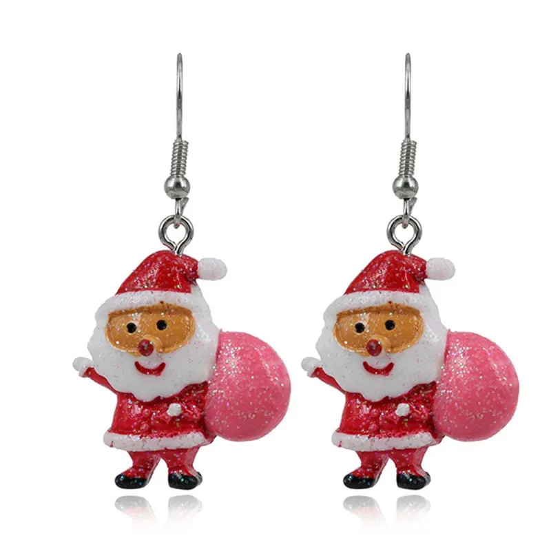 Red Acrylic & Silvertone Santa Drop Earrings made by Zulily