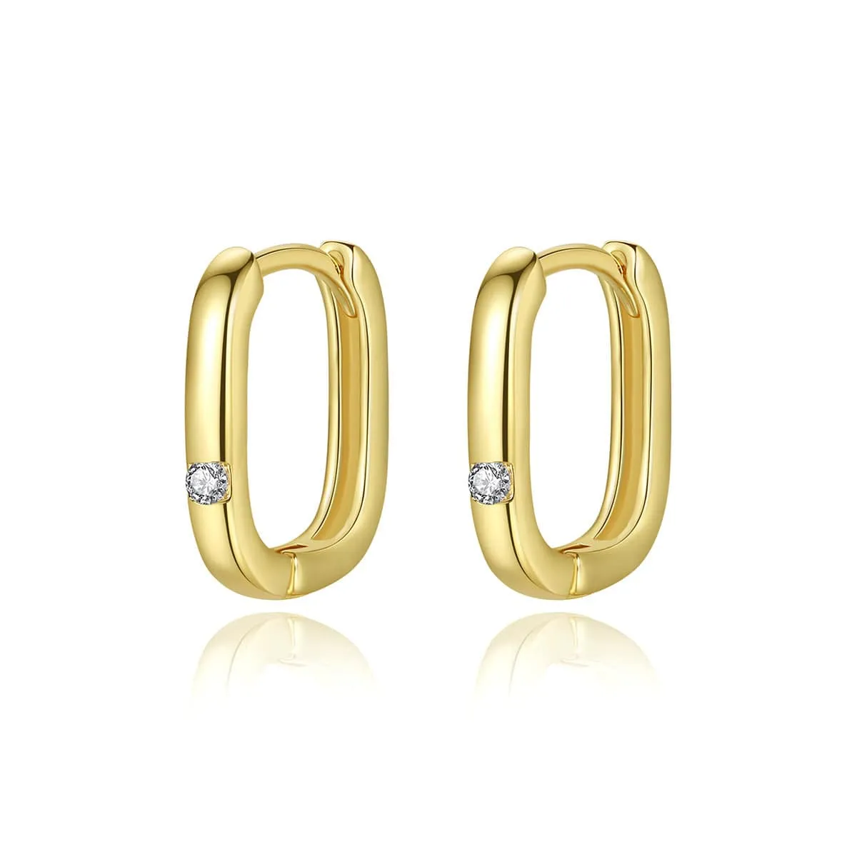 Cubic Zirconia & Goldtone Square Huggie Earrings sold by Zulily product image thumbnail 4