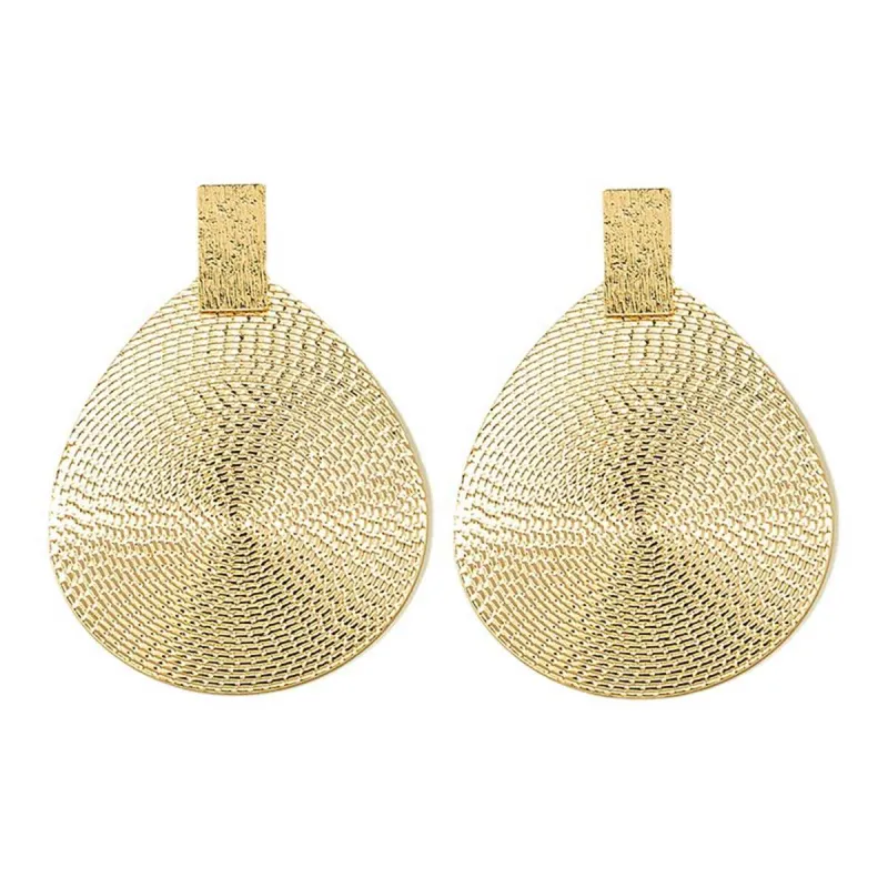 Goldtone Textured Oval Drop Earrings made by Zulily
