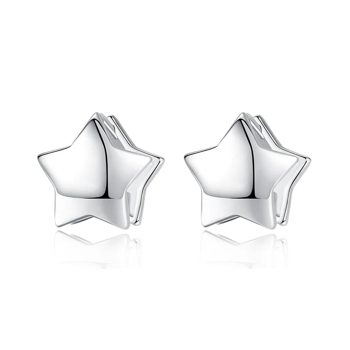 Silvertone Star Huggie Earrings sold by Zulily