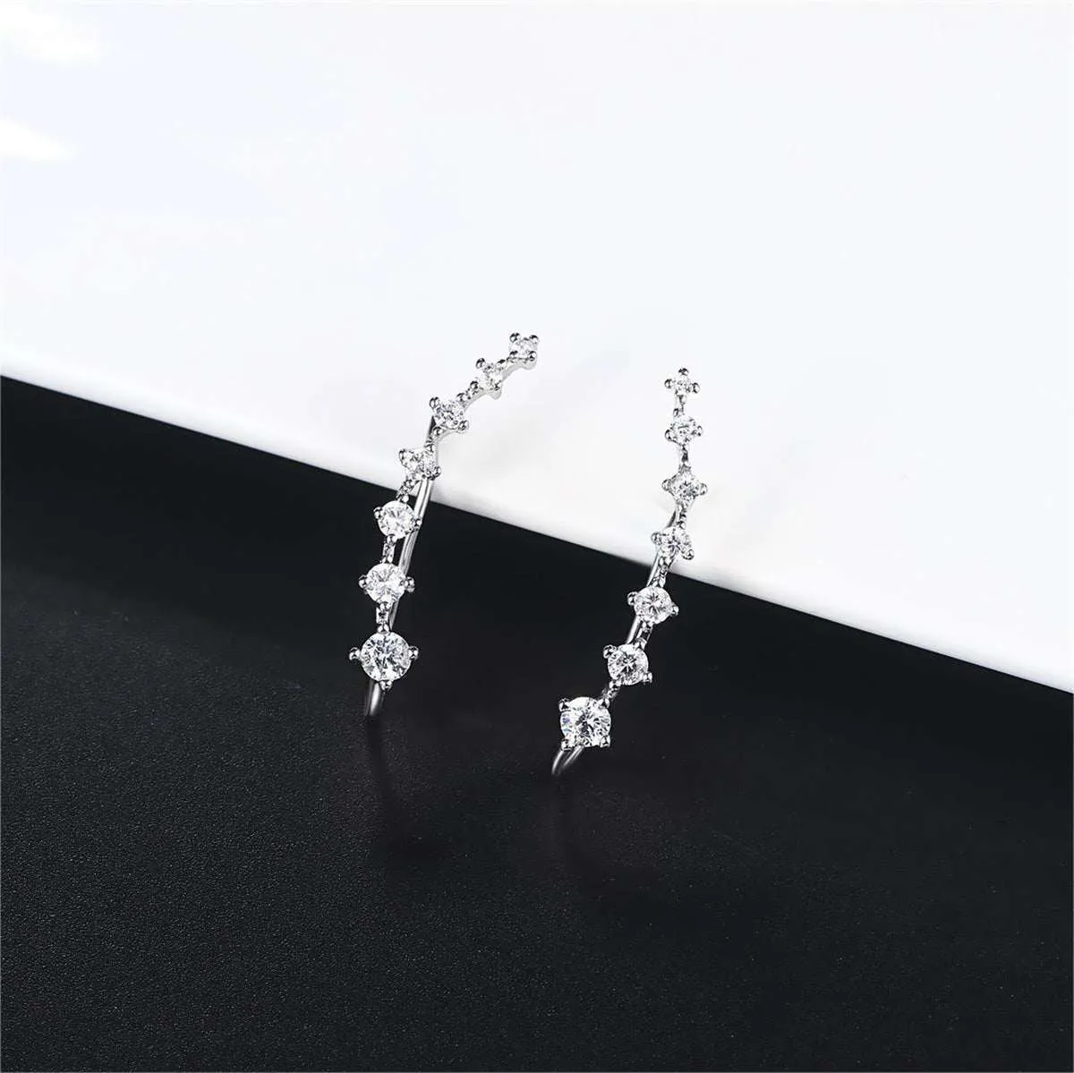 Cubic Zirconia & Silvertone Ear Climbers sold by Zulily product image thumbnail 3