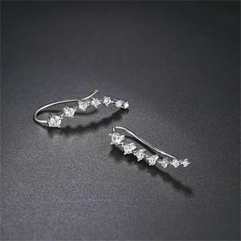 Cubic Zirconia & Silvertone Ear Climbers made by Zulily