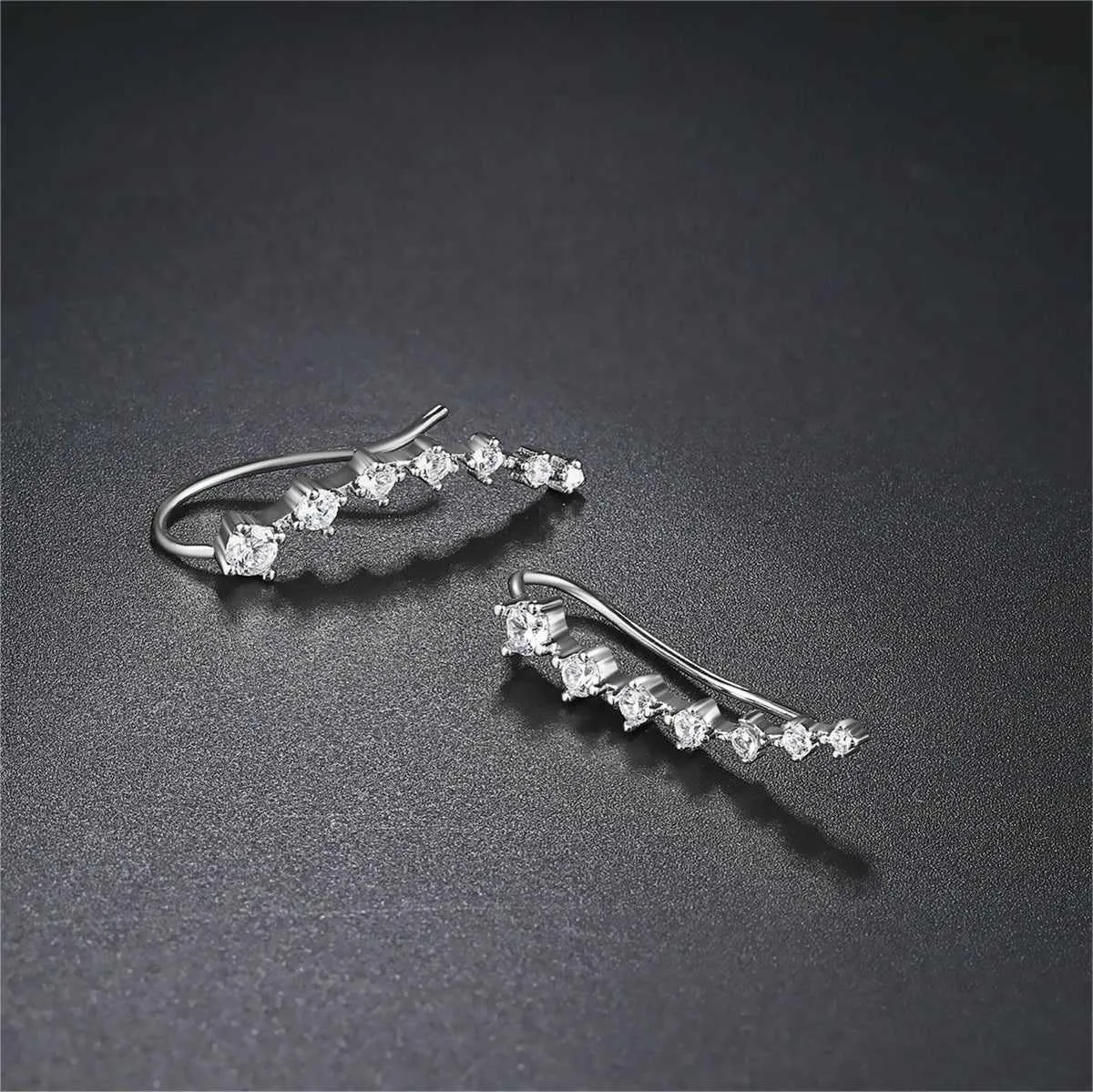 Cubic Zirconia & Silvertone Ear Climbers sold by Zulily