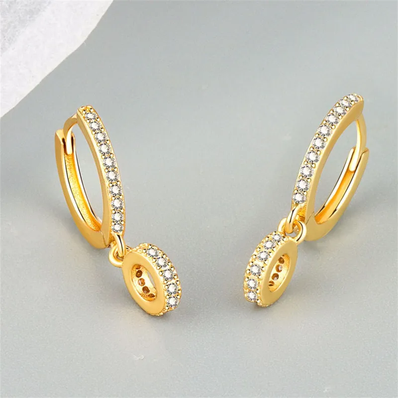Cubic Zirconia & Goldtone Round Huggie Earrings made by Zulily