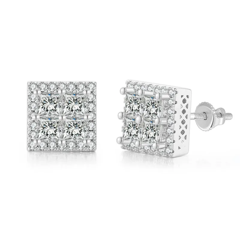 Crystal & Cubic Zirconia Silvertone Square Stud Earrings made by Zulily