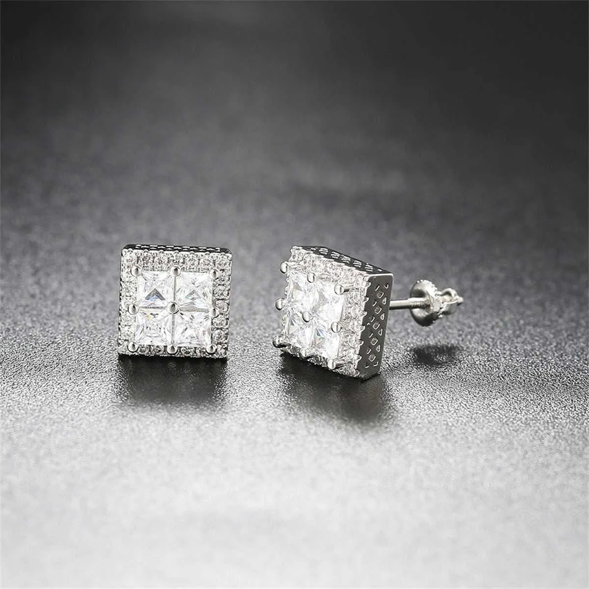 Crystal & Cubic Zirconia Silvertone Square Stud Earrings sold by Zulily product image thumbnail 2
