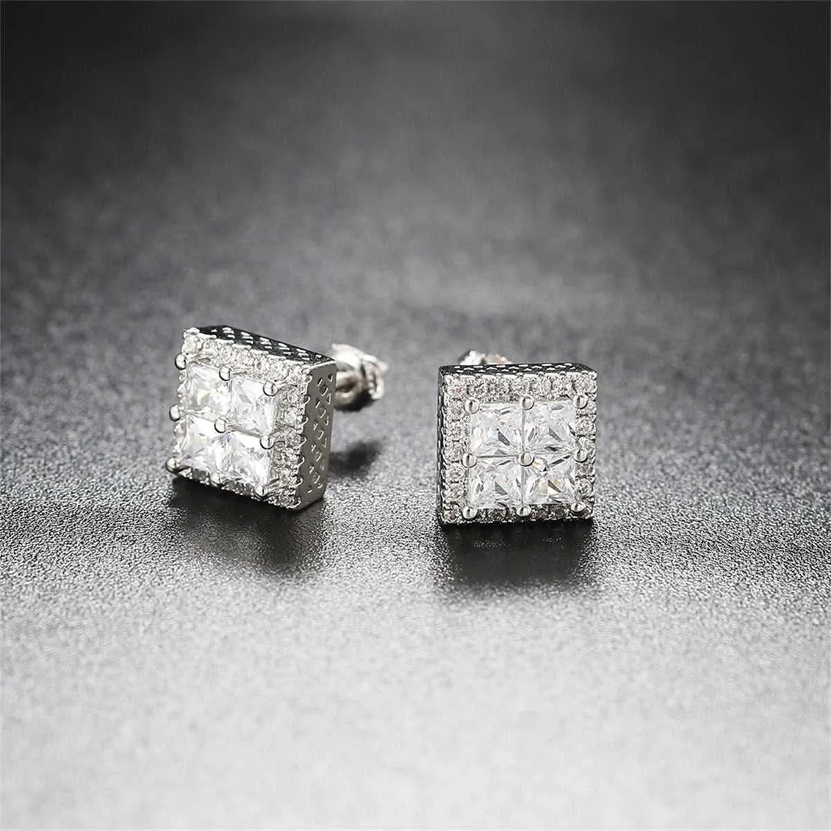 Crystal & Cubic Zirconia Silvertone Square Stud Earrings sold by Zulily product image thumbnail 3